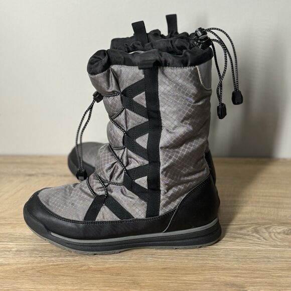 Lands End Big Kids Boots Youth Size 5M Gray Black Squall Mid Winter Snow Outdoor - Picture 3 of 11